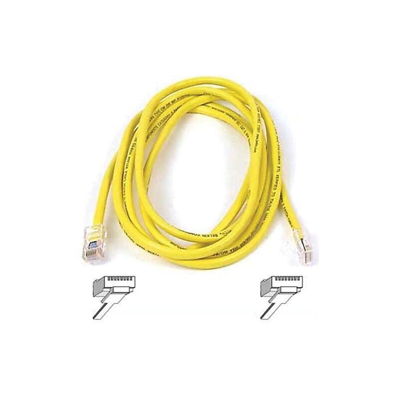 Belkin CAT6 RJ-45 M M UTP 24AWG Snagless Molded Ethernet Patch Cable, Yellow, 5ft (A3L980-05-YLW-S) image 1