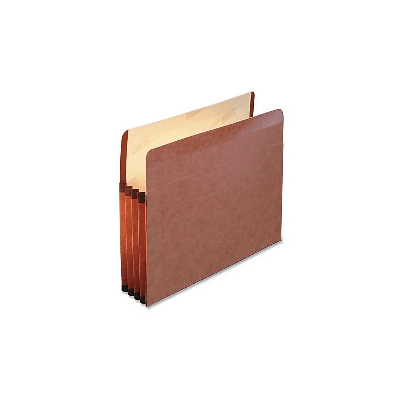 Pendaflex Heavy Duty Reinforced File Pocket, 5 1/4" Expansion, Legal Size, Redrope, 5/Box (ESS085565) image 1