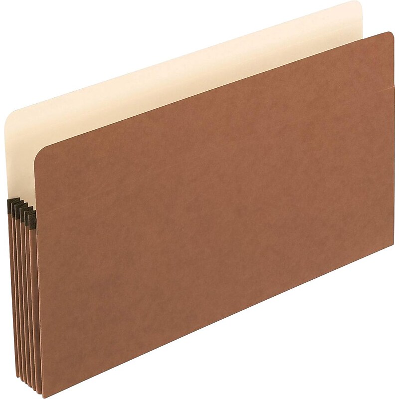 Pendaflex Reinforced File Pocket, 5 1/4" Expansion, Legal Size, Redrope, 10/Box (1536G-OX) image 1