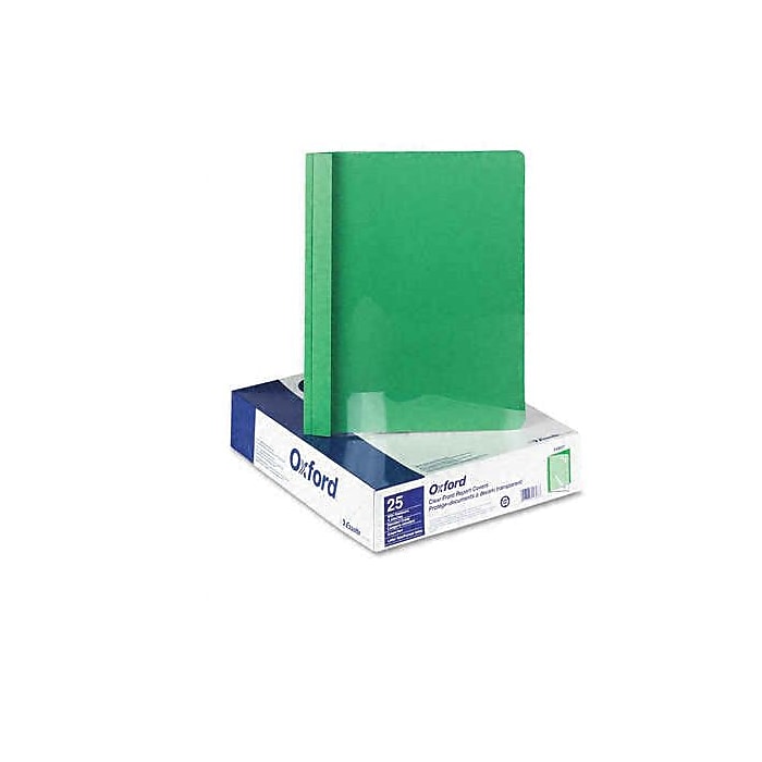 Oxford Clear Front Report Cover with Green Leatherette Back Oxford Clear Front Report Cover with Green Leatherette Back