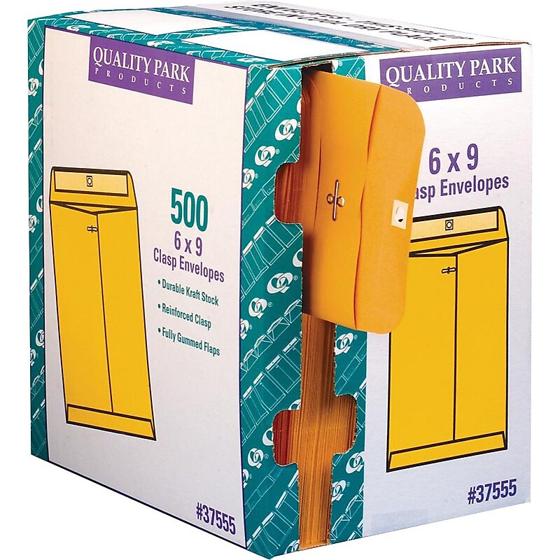 Quality Park Clasp Kraft Catalog Envelope, 6" x 9", Kraft, 500/Box (QUA37555) image 1