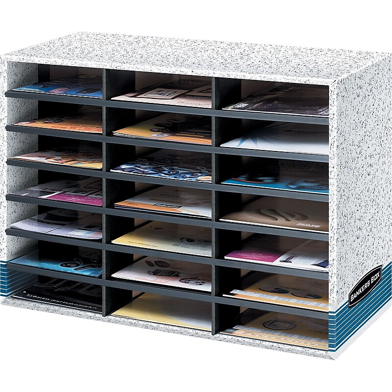 Bankers Box 21 Compartment Literature Organizer, Dove Grey,  Letter Size (04210) image 1