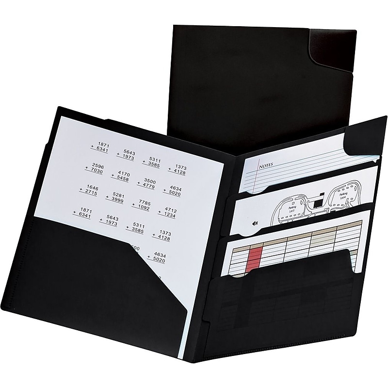 Esselte® Divide It Up™ 4-Pocket Portfolio Folder, Black (99802) image 1