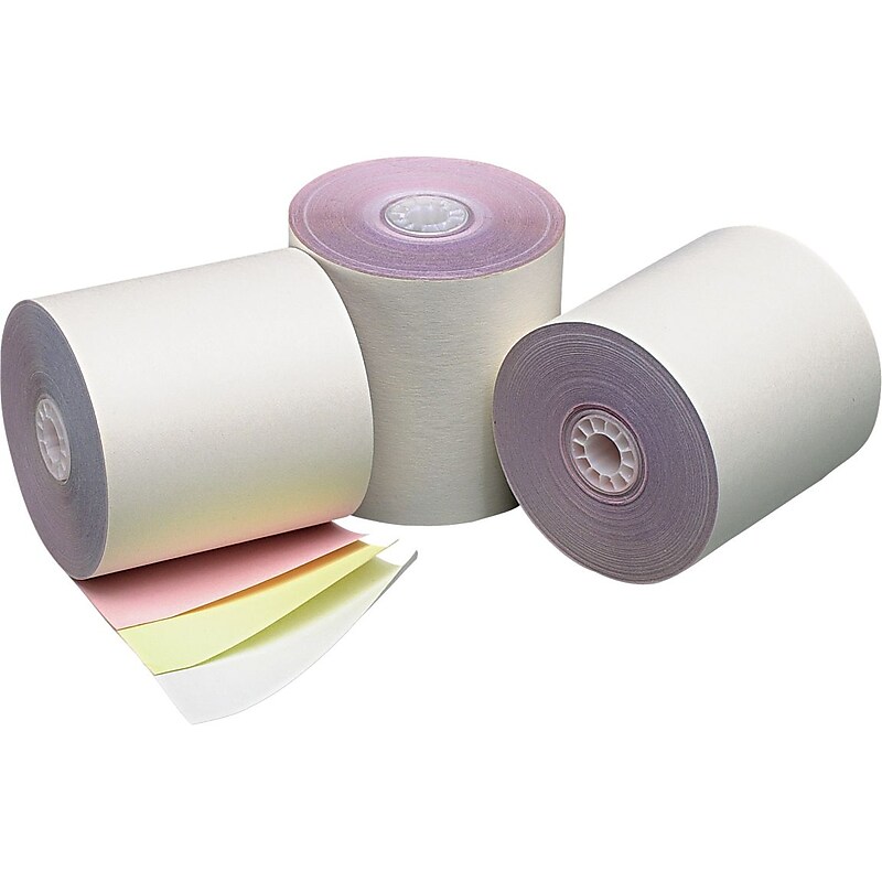 PM Company Carbonless Cash Register Paper Rolls, 3" x 70', 50 Rolls/Pack (PMC07638) image 1