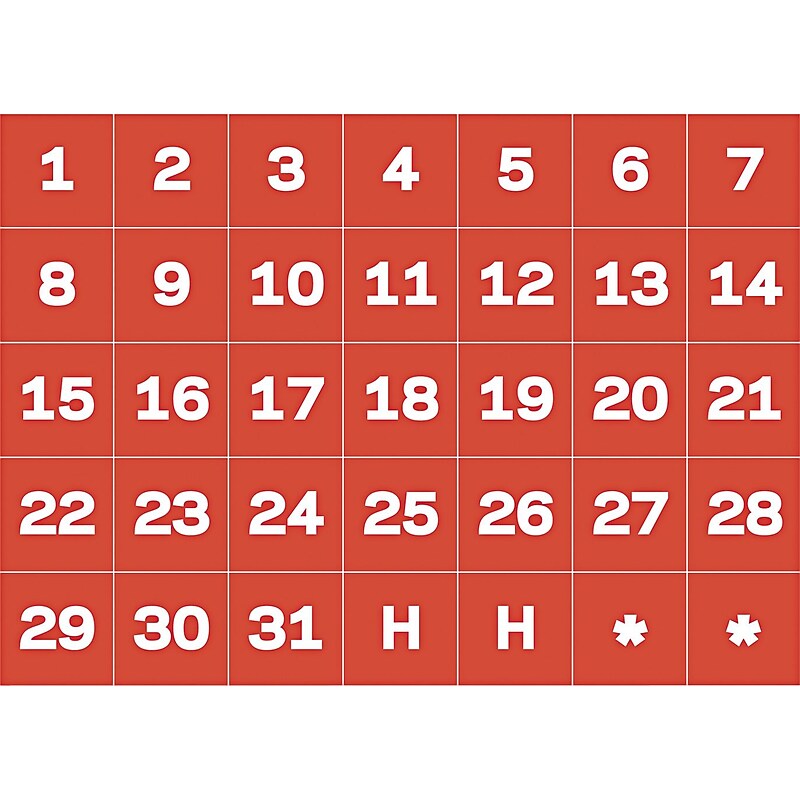 MasterVision® Calendar Magnetic Tape, Red/White, Calendar Dates, Each image 1