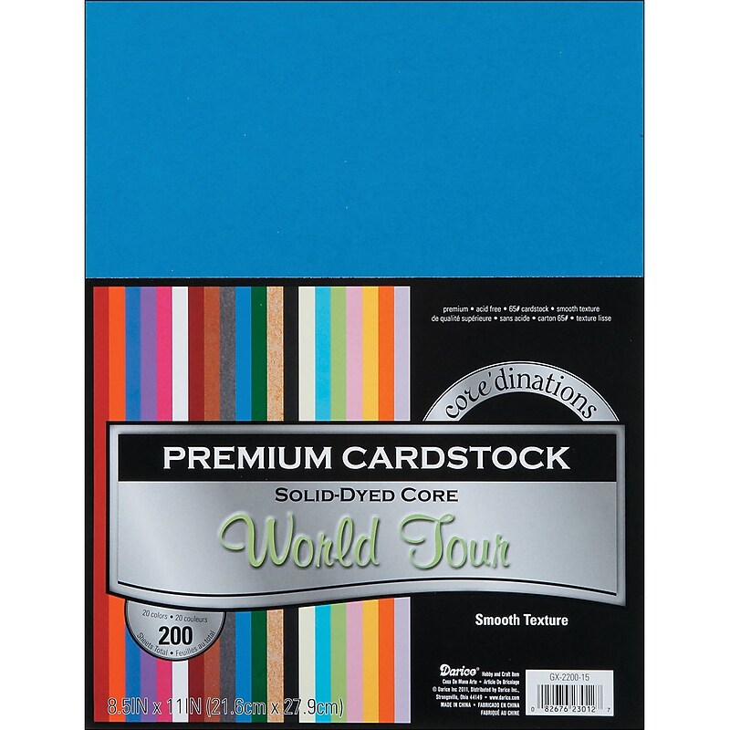 Darice Core'dinations Value Pack Cardstock, 8.5" x 11", World Tour image 1