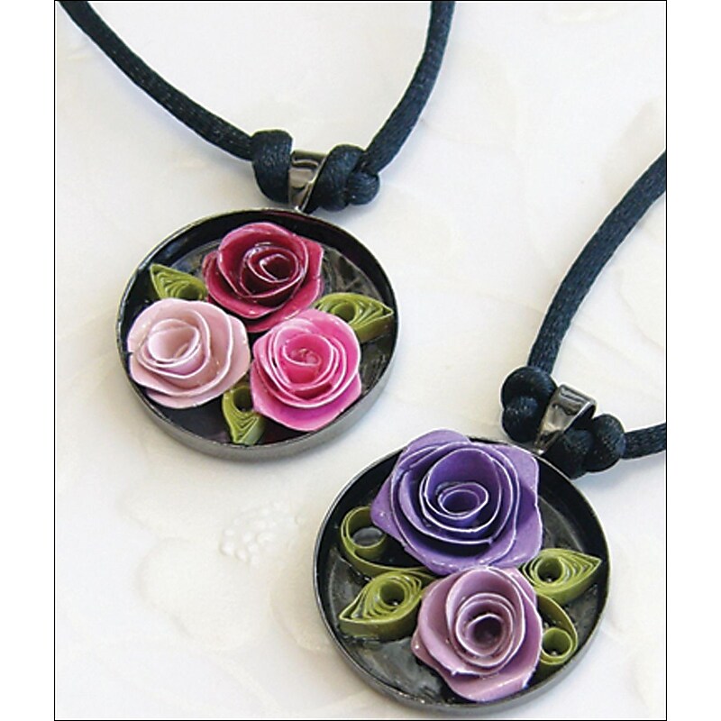 Quilled Creations Quilling Kit, Romantic Roses Necklace image 1