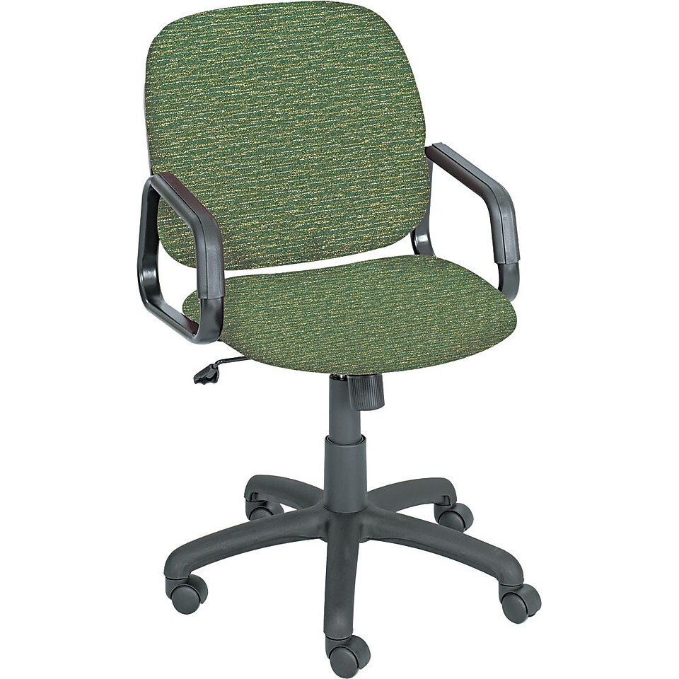 Safco Cava High Back Fabric Desk Chair, Fixed Arms, Green