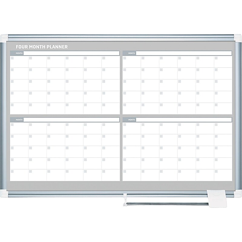 MasterVision 4-Month Planner, Aluminum Frame, 48" x 36" (GA05105830) image 1