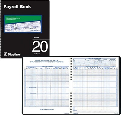 How to write in payroll book blueline image