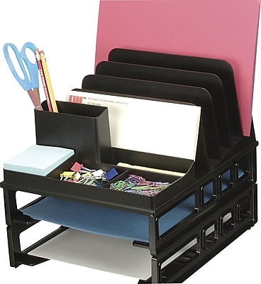 Staples Black Metal Incline Desktop File Sorter, 8