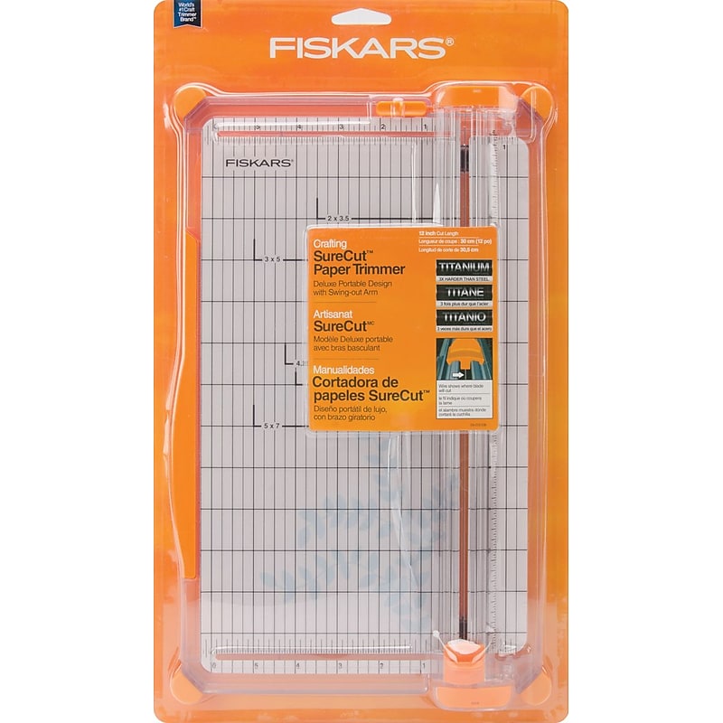 Fiskars SureCut Deluxe Paper Crafting Trimmer, 12" image 1