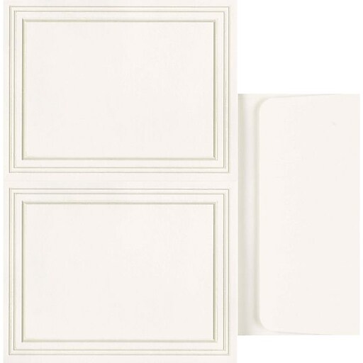 Great Papers® Triple Pearl Embossed Border Ivory 2up Postcards with