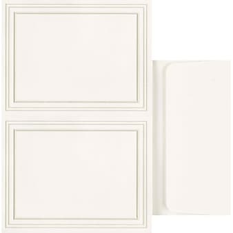 Great Papers® Triple Pearl Embossed Border Ivory 2-up Postcards with Envelopes, 50/Pack