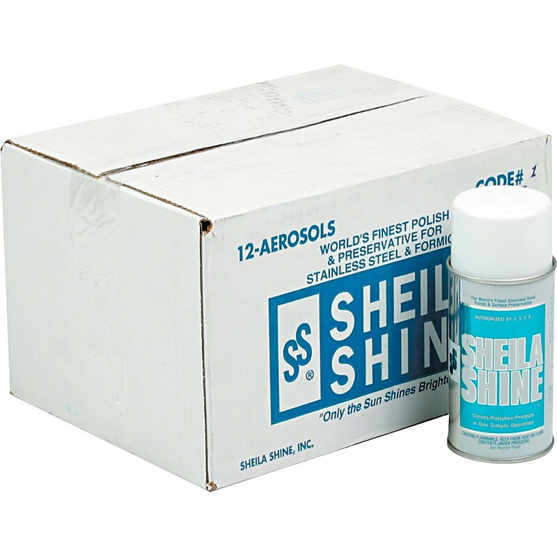 Sheila Shine Stainless Steel Cleaner & Polish, Aerosol, 10 Oz., 12/Carton (SSI1CT) image 1