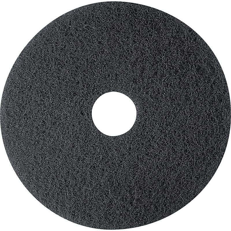 3M Black Stripper Floor Pad 7200, Black, 12"(Dia), 5/Ctn image 1