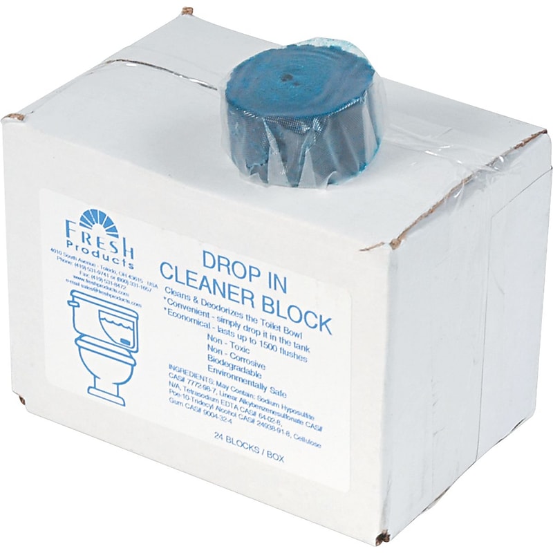 Fresh Products Restroom Drop-In Tank Non-Para Cleaner Block, Unscented, 24/Box (DIB) image 1