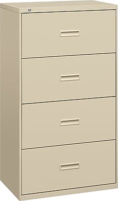 HON 4 Drawers Lateral File Cabinet, Letter/Legal, Putty, 36"W (BSX484LL)