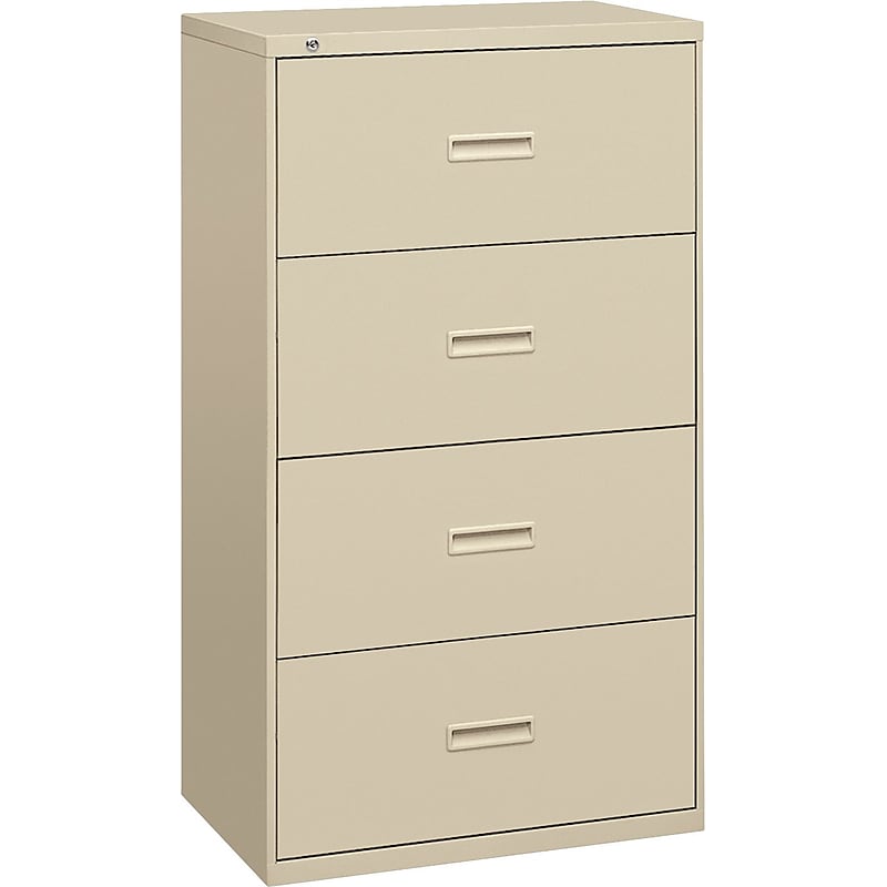 HON 4 Drawers Lateral File Cabinet, Letter/Legal, Putty, 36"W (BSX484LL) image 1
