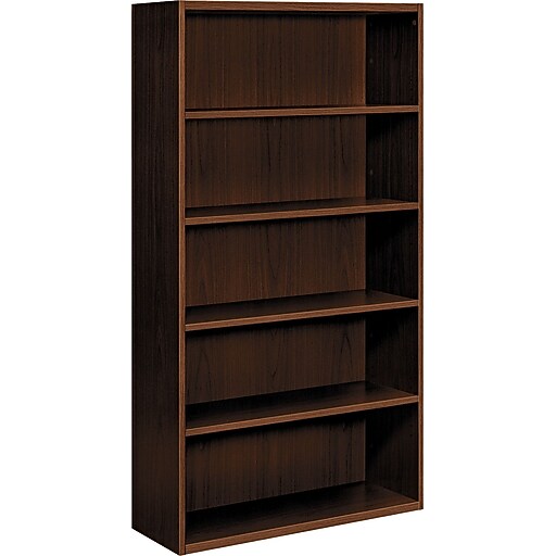 HON Arrive 5Shelf Wood Veneer Bookcase, Shaker Cherry at Staples