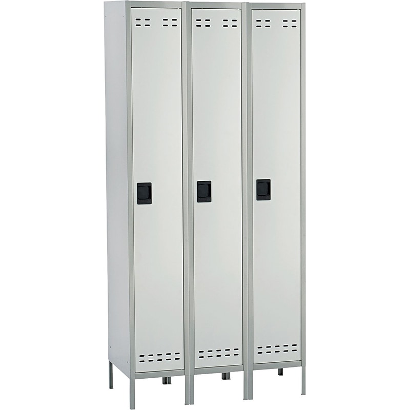 Safco® Steel Lockers, Single Tier, 3 Column, 3 Lockers, Gray, 78"H x 36"W x 18"D, 3/St (5525GR) image 1