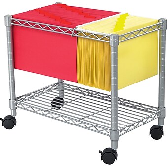 Safco Wire Mobile File Cart with Swivel Wheels, Gray (5201GR)