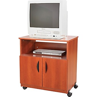 Safco 4-Shelf Wood/Veneer Mobile Machine Stand with Swivel Wheels, Cherry (1850CY)
