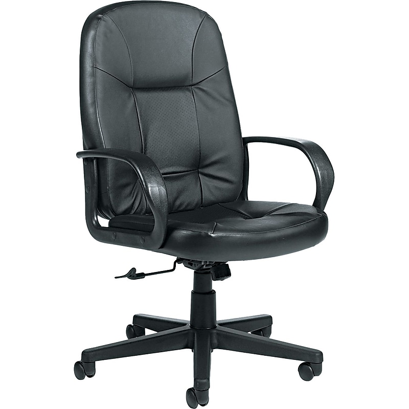 Global Arno Leather Executive High-Back Chair, Black (4003BK450550) image 1
