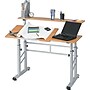 Safco® Height-adjustable Split Level Drafting Table, Medium Oak, 26" - 37 1/4"H x 47 1/4"W x 29 3/4"D~#|#~s0526065_sc7