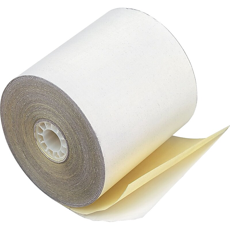 PM Company ® Impact Print Carbonless Teller Window/Financial Paper Roll, 3"(W) x 90'(L), 50/Ctn image 1