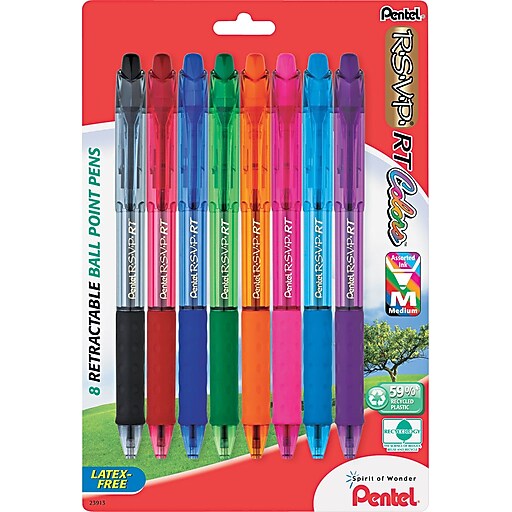 Pentel RSVP RT Retractable Ballpoint Pen, Medium Point, Assorted