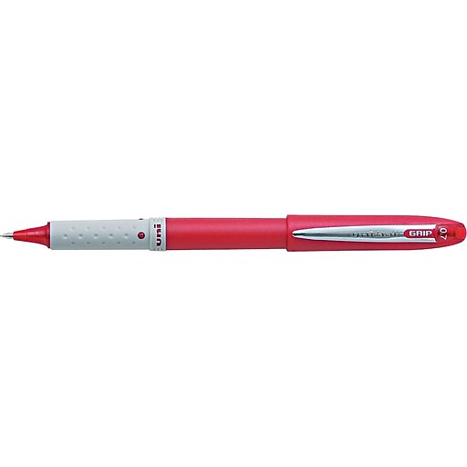 uniball® Grip Roller Ball Pen, 0.7 mm Fine, Red, Dozen at Staples