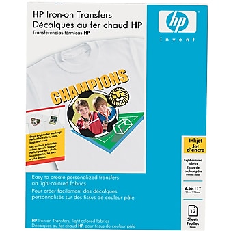 HP Matte Iron On Transfer Paper, 8.5" x 11", 12/Pack (C6049A)