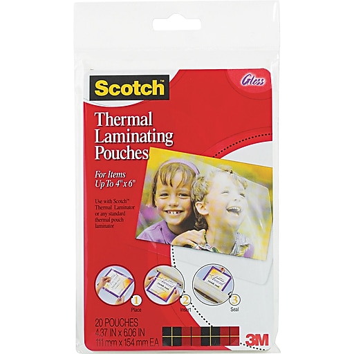 Scotch Thermal Laminating Pouches TP5902-20 20-Pouches 3.7 x 5.2-Inches 