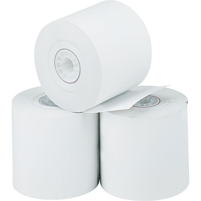 PM Company ® Direct Printing Thermal Paper Roll, White, 2 1/4"(W) x 165'(L), 3/Pack image 1