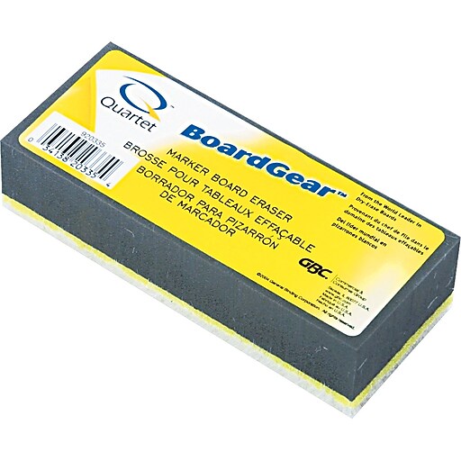 Quartet ® BoardGear Marker Dry Board Eraser, Foam Pad, 1"(H) x 5"(W) x