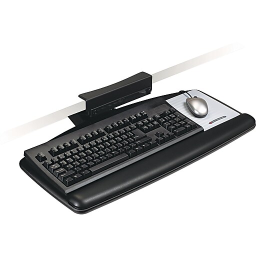 3M™ ToolFree Keyboard Tray, Adjust Height and Tilt, Sturdy Wood