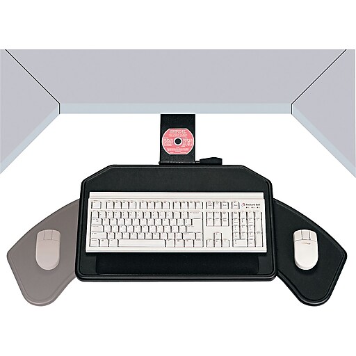 Keyboard Tray, Mouse Platform, Boomerang, Radial Movement, NonSkid
