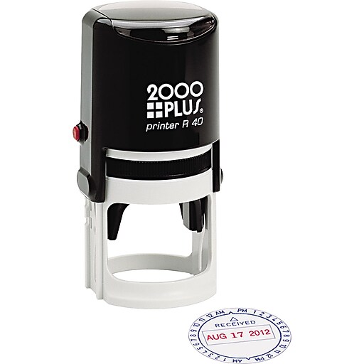 Shop Staples for 7520012074188 Self Inking Time/Date Stamp, Red/Blue