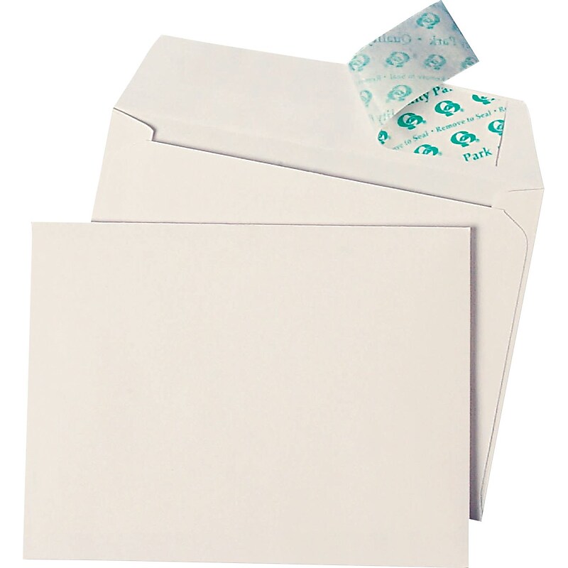 Quality Park Redi-Strip 6 1/4"W x  4 1/2"H Photo/Invitation Envelopes, White, 50/Box (QUA10742) image 1