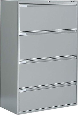 global® 9100 plus series lateral file cabinet, 4-drawer, grey | staples