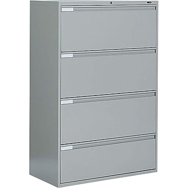 global® 9100 plus series lateral file cabinet, 4-drawer, grey | staples