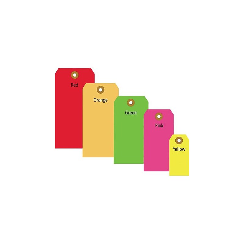 5 1/4" x 2 5/8" - Fluorescent Green 13 Pt. Shipping Tag, 1000/Case image 1