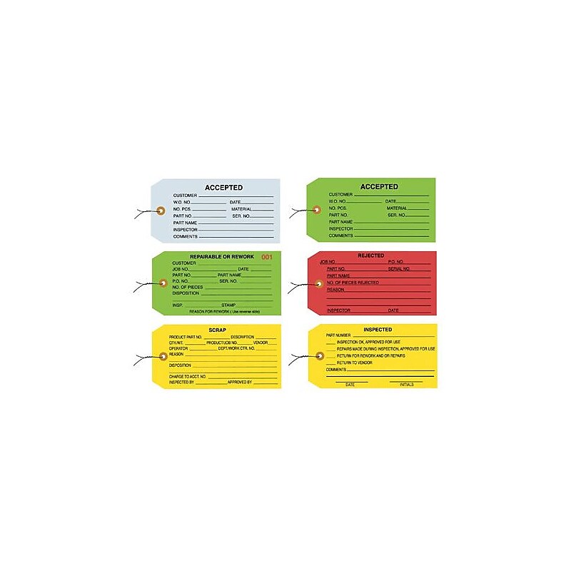 4 3/4" x 2 3/8" - "Accepted (Green)" Inspection Tag - Pre-Wired, 1000/Case image 1