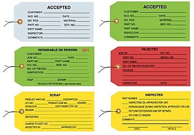 4 3/4 x 2 3/8 Pack of 1000 Yellow Top Pack Supply Inspection Tags,Inspected 