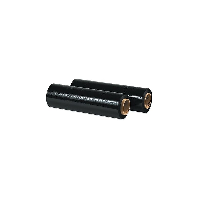 15" x 1500' 80 Gauge Blown Stretch Wrap, Black Tinted, 4/Carton (FSTSF158B) image 1