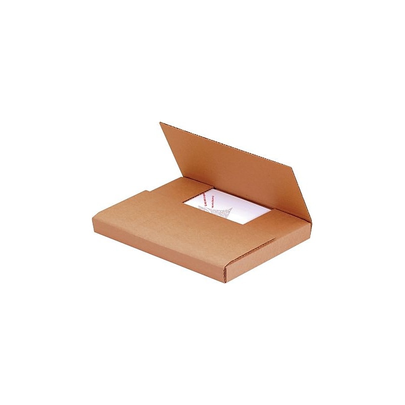 9 5/8" x 6 5/8" x 1 1/4" Easy-Fold Mailers, Kraft, 50/Bundle (M961K) image 1