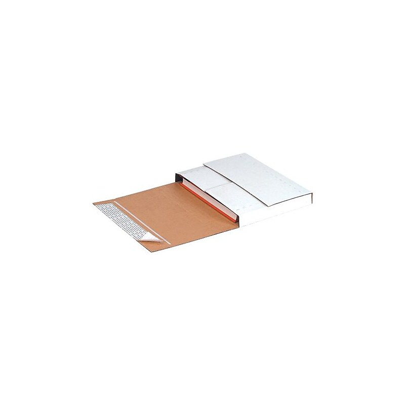 11 1/8" x 8 5/8" x 2" Staples Deluxe Easy-Fold Mailers, 25/Bundle image 1