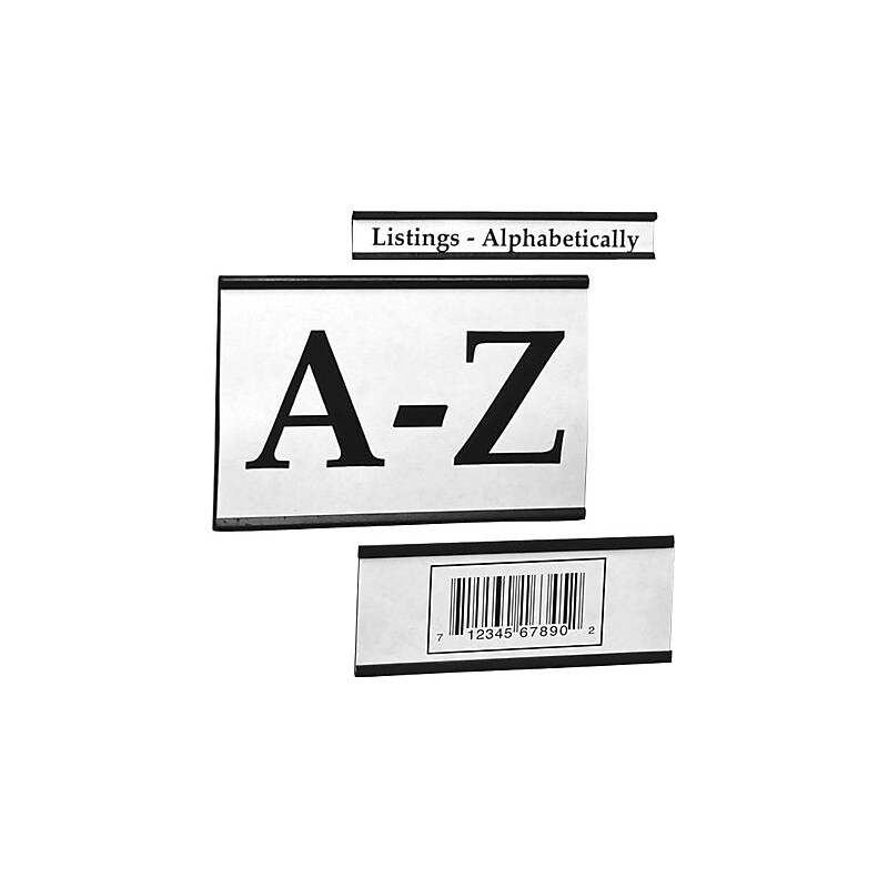 "C" Channel Card Holders, 2" x 3", White/Black, 25/Carton (LH193) image 1