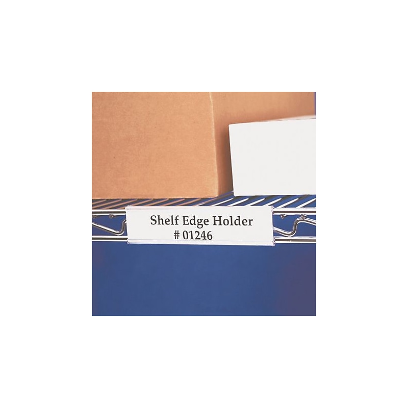 Wire-Rac Label Holders with Laser/Inkjet Labels, 3" x 1-5/16", Clear, 25 Label Holders/Carton (LH150) image 1